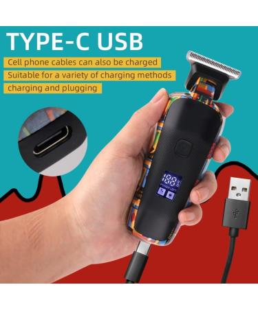 Buy Digital Display Professional Barber Pusher Hair Clipper - Electric Reciprocating Random Graffiti Pattern for Men - Best International Shipping - Buy Online on GoSupps.com