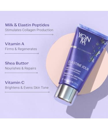 Yon-Ka Elastine Jour Anti-Wrinkle Day Cream 50ml | Anti-Aging Facial Moisturizer & Eye Cream with Vitamin C & Elastin Peptides - Paraben-Free - Buy Online on GoSupps.com