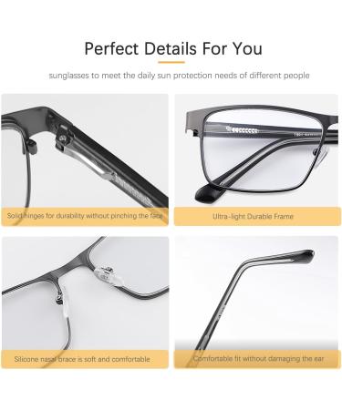 MIRYEA Photochromic Nearsighted Glasses - Retro UV400 Transition Sunglasses for Men & Women - Lightweight Black Full Frame Myopia Eyewear - Anti-Glare -1.25x - Buy Online on GoSupps.com