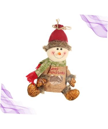 SEWOART Bag Snowman Pocket Candy Heart Shape Linen Pouch Transparent Christmas Favor Party Window - Buy Online on GoSupps.com