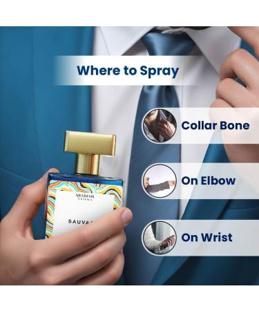 Ara'bian Sau'vage Eau De Parfum For Men | Calabrian Bergamot Lavender And Cedar notes | Perfumes for Men With Wild Long Lasting Fragrance | Long Lasting Perfume | 50ml (1.7 Fl Oz) - Buy Online on GoSupps.com