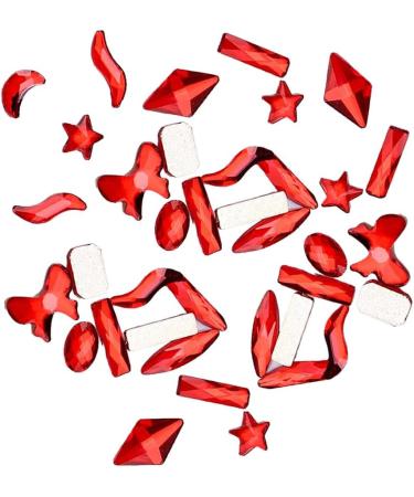 dijiusidy 50 Pieces Glass Crystal Set Eye-catching Personalized Nail Art Rhinestones DIY Handcraft Manicure Accessories for Card Making Bright Red - Buy Online on GoSupps.com