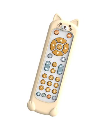 Generic remote phone pretend playset music TV remote control pedagogically realistic toddler TV remote control toys for 1 2 3 year olds white and cat case