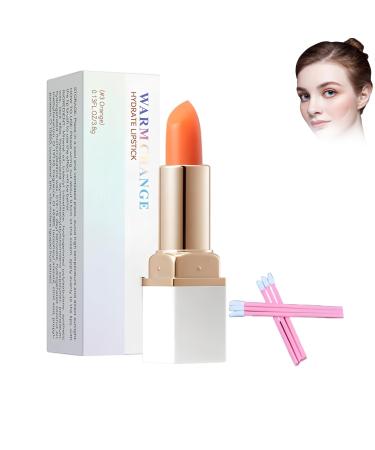 Orange Warm Lipstick 38 g with 50 lip brushes temperature lip balm for full and wellgroomed lips waterproof for dried lips lipstick