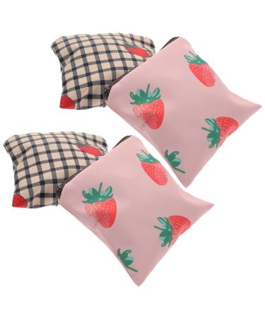 Lurrose 4 pieces of storage bag for women's bandages Small lipstick bag pockets for the first period first period napkte period girl polyester multifunction paper napkette