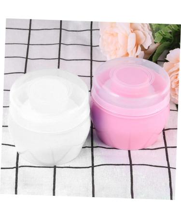 Beatifufu 2 Sets Baby Plush Puff Transparent Baby Powder Boxes Dry Powder Puffs Makeup Puffs Talcum Filling PP Baby Container - Buy Online on GoSupps.com