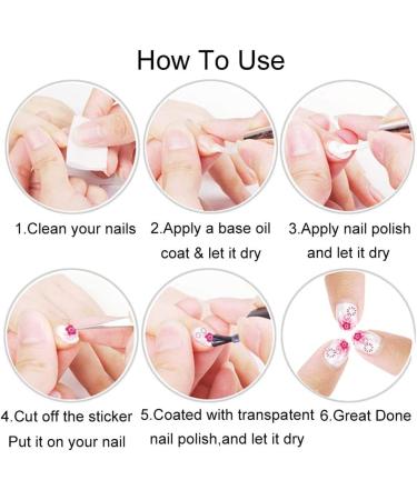 Black Heart & Flower Nail Art Stickers - 3D Self-Adhesive Decals for Women & Girls (8 Sheets) - Buy Online on GoSupps.com