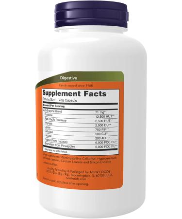 Now Foods Plant Enzymes - 240 Veg Capsules for Digestive Health | Natural Enzyme Supplement - Buy Online on GoSupps.com