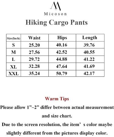 Micoson Women's Casual Quick Dry Hiking Cargo Pants - Grey XX-Large - Buy Online on GoSupps.com