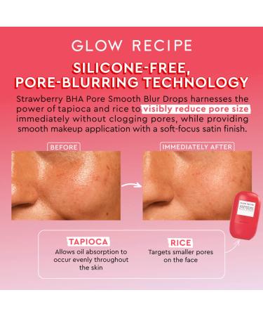 Glow Recipe Strawberry BHA Pore-Smooth Blur Drops 30ml - Oil-Free BHA Primer for Pore Minimizing & Glowing Skin - Antioxidant Face Serum for Women - Buy Online on GoSupps.com
