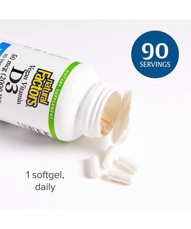 Natural Factors Vegan Vitamin D3 50 mcg - 90 Vegetarian Capsules for Immune Support - Buy Online on GoSupps.com