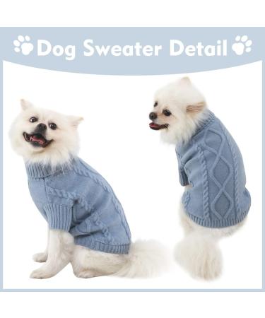 Stylish Pet Sweater for Cats & Small Dogs | Turtleneck Winter Clothing in Hazeblue XS - Buy Online on GoSupps.com