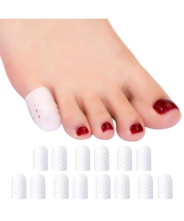 Silicone Small Toe Protectors Guards 14 Pack of Gel Little Toe Covers for Men Women and Kids Breathable Toe Caps Sleeves for Pinky Toe Toe Cushion for Shoes Provide Foot Pain Relief