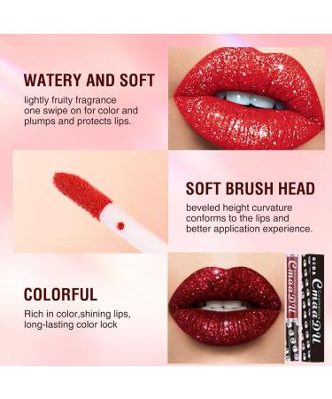 AKARY Shimmer Liquid Lipstick - Long Lasting Waterproof Glitter Gloss Skull Diamond Metallic Finish High Pigment Nonstick Cup Lip Makeup for Women - 08 - Buy Online on GoSupps.com