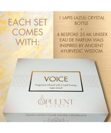 VOICE Lapis Lazuli Crystal Perfume 3.4oz | Throat Chakra Healing & Ayurvedic Aromatherapy | Long-Lasting Bergamot Luxury EDP | Spiritual Gift for Men & Women - Buy Online on GoSupps.com