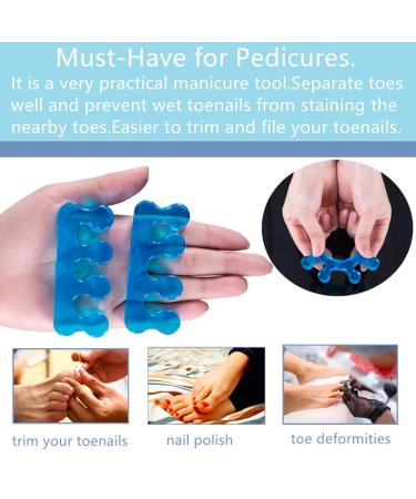 ZaxSota Toe Spacers - Orthopedic Bunion Relief & Nail Separation | Blue & White Pedicure Toe Separators - Buy Online on GoSupps.com