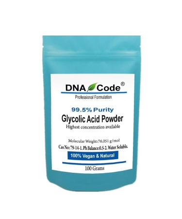 DNA Code - DIY Glycolic Crystal Powder 99.5% Purity Cosmetic Grade. Make Your Own Peel and Mask. Add to Cream Moisturizer 3.5 Ounce (Pack of 1)