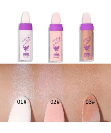  HADAVAKA Polvo De Hadas Maquillaje Glitter Highlighter Powder Makeup Brightening Face Body Hair Makeup Stick Fairy Highlight Patting Powder Body Shimmer Patting Powder Glitter (3 Pieces) - Buy Online on GoSupps.com