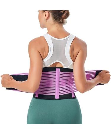 Back Brace Lumbar Support Lower Back Support Brace Breathable Lumbar Decompression Belt Waist Back Posture Waist Belt(Purple Large) Large Purple - Buy Online on GoSupps.com