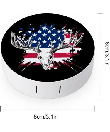 Deer Hunting American Flag Contact Lens Case - Portable Travel Box with Mirror | Buy Online Internationally - Buy Online on GoSupps.com