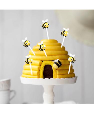 24Pcs Bumble Bee Cupcake Toppers Little Figurine Big Eyes Cute Bee Cupcake Picks Oh Baby Cake Decoration for Bee Theme Baby Shower Kids Boys Girls Birthday Party Decorations Supplies Gifts Style 2 - Buy Online on GoSupps.com
