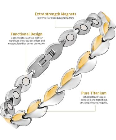 Magnetic Ankle Bracelets for Women - Pure Titanium Silver Fashion Anklet Jewelry 0029SW | International Shipping Available - Buy Online on GoSupps.com
