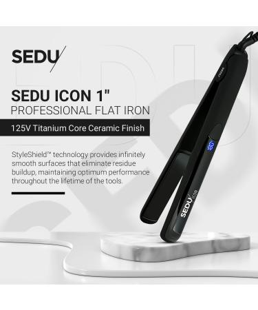 Sedu ICON 1 Professional Flat Iron - Titanium Core Ceramic Finish Multiple Heat Settings & Digital Display for Precision Styling - International Shipping Available - Buy Online on GoSupps.com