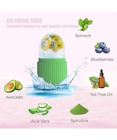 Rose Flower Ice Facial Roller - Reusable Ice Roller for Face & Eyes - Puffiness Reduction, Pore Minimization, Sunburn Repair - LeakProof - Green - Buy Online on GoSupps.com