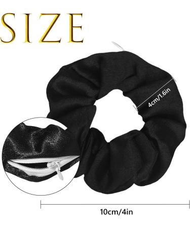 CHEERYMAGIC Satin Hair Scrunchies Set Elastic Hidden Pocket Hair Ties Hair Bands Hair Ties Ropes Silk Satin Ponytail Holder for Women Girls Gift Hair Accessories A9-LLDCFQ (Black) - Buy Online on GoSupps.com