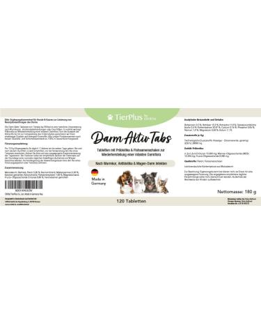 Exvital TierPlus Intestine Active Tablets for Dogs & Cats | Prebiotics for Healthy Gut Flora | 120 Tablets | Made in Germany - Buy Online on GoSupps.com