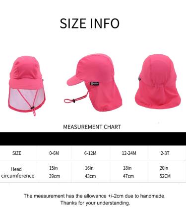 weVSwe Baby Toddler Sun Hat UPF 50+ Swim Cap Flap Neck Protection Adjustable Chin Straps - Pink (0-6 Months) - Buy Online on GoSupps.com