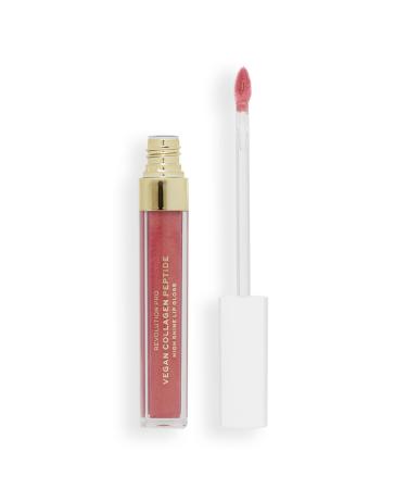 Revolution Beauty Group Revolution Pro Vegan Collagen Peptide High Shine Lip Gloss Nourishes Volumizes & Hydrates Lips with Hyaluronic Acid & Vitamin E Bombshell