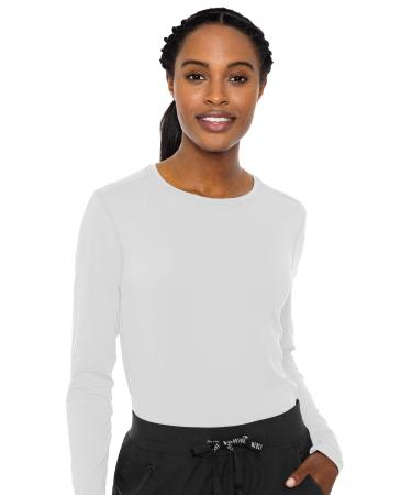 Med Couture Women's 'Activate' Performance Long Sleeve Knit Tee Small White