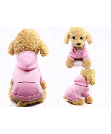 JECIKELON Pink Winter Dog Hoodie Sweatshirt for Small Chihuahuas - Cozy Costume for Cold Weather | Large Size - Buy Online on GoSupps.com