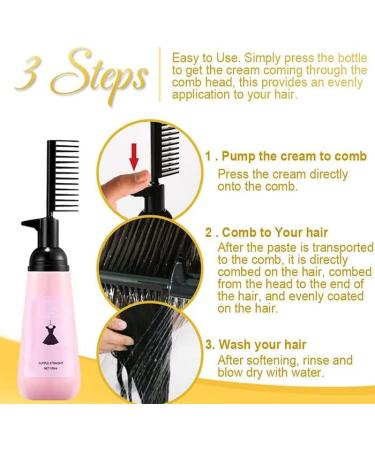 3-Second Hair Straightening Cream Straightening Cream for Smooth and Nourishing Hair for Dry Hair with Brush Light Fragrance & Suitable for All Hair Types - Buy Online on GoSupps.com