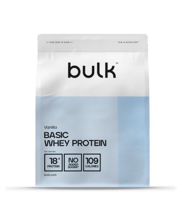 Bulk Basic Prot ine en Poudre | Vanille | 1 25kg | 41 Portions | Jusqu 18g de Prot ines Portion | Faible en Sucres | Formule Absorption Rapide | Prise de Masse Musculaire et la R cup ration Vanille 41 Portions (Lot de 1)