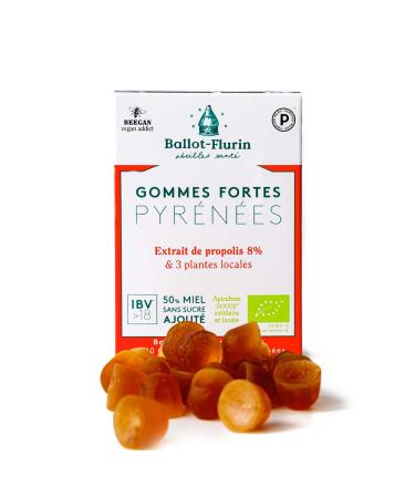 Ballot-Flurin - Organic Pyrenees Strong Gums - Honey and propolis - Made in France - 30g