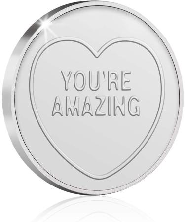 Swizzels Love Heart Mum You're Amazing Card With Silver Plated Keepsake Coin - Buy Online on GoSupps.com