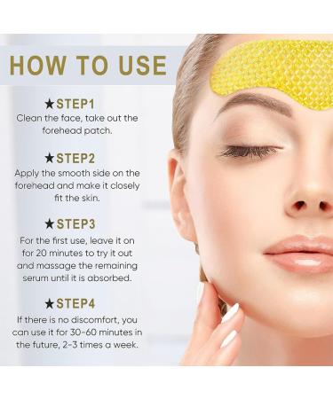 KlsyChry 24K Gold Hydrogel Patches for the Face Gold Forehead Mask Collagen Forehead Anti Wrinkle Patches Helps Smooth and Moisturize the Forehead 10 Pack - Buy Online on GoSupps.com