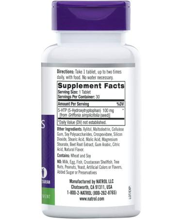 Natrol 5-HTP Fast Dissolve Tablets - Promotes Calm & Positive Mood - Drug-Free & Maximum Strength - Wild Berry Flavor - Buy Online on GoSupps.com