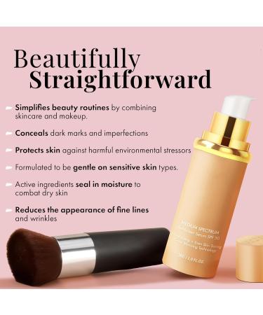 4-in-1 Medium Spectrum Foundation Make-up Long-lasting Waterproof Imitation Foundation Make-up Fully Covered with Concealer SPF50+ (2PC) - Buy Online on GoSupps.com