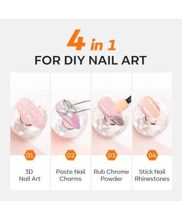 Modelones Sculpture Gel 3D Carving Gels Sculpting Gel Nail Glue for Nail Charms Chrome Nail Powder and Rhinestone 15 g 4 in 1 No Wipe Gel Nail Polish Nail Art Design DIY Nail Painting Manicure - Buy Online on GoSupps.com