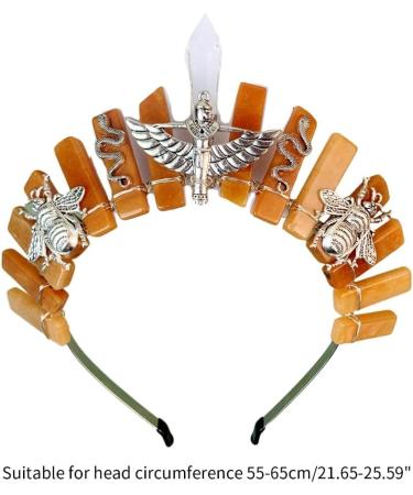 Bottone Crystal Crown Headband Handmade Tiaras Headband for Woman Wedding and Parties Bridal Hair Accessories Red Aventurine - Buy Online on GoSupps.com