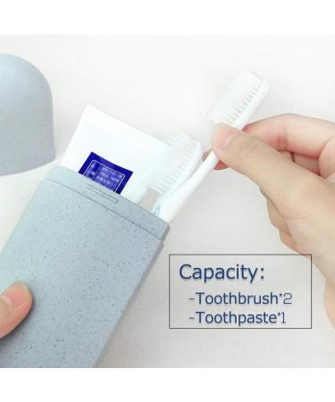 Peoyoye Eco-Friendly Travel Toothbrush & Wheat Straw Toothpaste Holder - No Plastic Ideal for Camping & Mountaineering - Beige - Buy Online on GoSupps.com