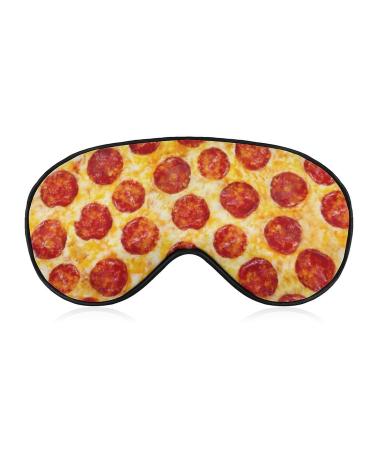 Realistic Pizza Pattern Sleep Mask Comfortable Soft Eye Mask with Adjustable Head Strap Blindfold Eyeshade