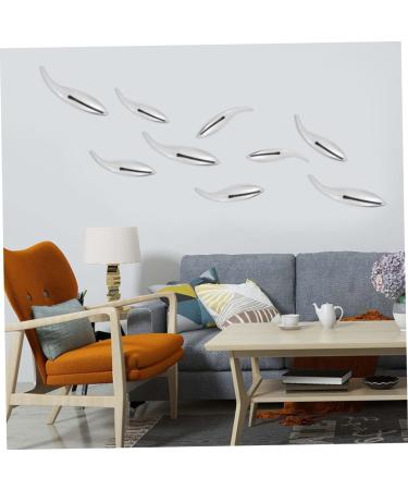Cabilock Supplies Plastic Cm Plating Accessories DIY Wall Surface Decor Abs Silver Fish Abstract Mirror 13x3 cm Silver - Buy Online on GoSupps.com
