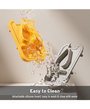 Compact Pill Cutter with Moistureproof Storage | Travel Pill Splitter | Small Pill Cutter with Lock - White Orange - Buy Online on GoSupps.com