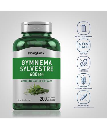 Piping Rock Gymnema Sylvestre Supplements | 200 Capsules | Concentrated Herbal Extract | Non-GMO and Gluten Free - Buy Online on GoSupps.com
