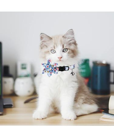 Pet Cat Safety Collar Breakaway Cat Collar with Bells Adjustable Cat Collars with Sunflower Cute and Soft Cat Collars Cat Collar Accessories for Cat and Small Animals Pets Blueflower - Buy Online on GoSupps.com