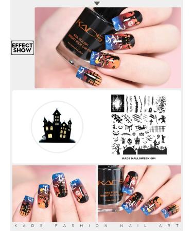 Kads Halloween Nail Stamping Plate Kit - DIY Pumpkin & Bat Nail Art Stencils (HA004 CH004) - International Shipping Available - Buy Online on GoSupps.com
